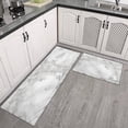 thumbnail image 3 of Kitchen Rugs and Mats Non Skid Washable White and Gray Marble Kitchen Mat and Rug Set,Floor Cushion Waterproof Rug,Rubber Backed Area Rugs for Kitchen Laundry, 3 of 7