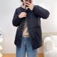 thumbnail image 2 of Abrigos acolchados para mujer, ligeros, de algodón añadido, estilo coreano, chaquetas de béisbol, holgados, informales, de longitud media, ropa vintage de invierno para mujer, 2 of 5