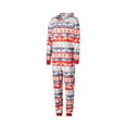 thumbnail image 3 of Kmbangi Parent-child Red Elk Printed Pattern Long Sleeve Hooded Jumpsuit, 3 of 9