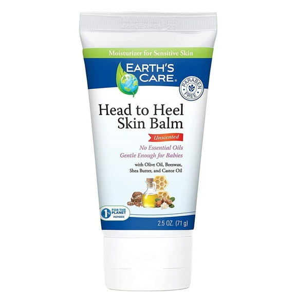 Earth's Care Head to Heel Skin Care Body Balm Unscented, 2.5 Oz