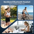 thumbnail image 7 of Retractable Neckband Bluetooth Headphones Wireless Earbuds, Around The Neck Headset with Noise Cancelling Microphone, IPX5 Sweatproof Sports Earphones for iPhone Android (Rose), 7 of 7