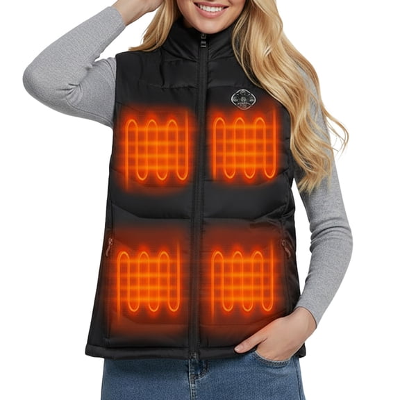 Heated Fleece Vest 4 Heat Zones Fast Warm Up Heated Vest Mountain Climbing Warm Layer Ski Down Warming Sleeveless Jacket Winter Outdoor Heating Clothing Thermal Women Vest Jacket