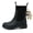 Black, variant on Women’s Chelsea Rain Boots Waterproof Mid Calf Boots, Slip-On Elastic Panel, Non-Slip Sole, Lightweight Fashion Boots, Black, Size 6.5