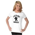 thumbnail image 4 of Funny Christmas Get Baked Gingerbread Womens Slim Fit Graphic Tee Brisco Brands S, 4 of 5