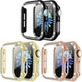thumbnail image 1 of BXUXOHS (1Pack/3Pack) Bling Cover for Apple Watch Case 41mm 40mm 38mm 42mm 44mm 45mm Women Shockproof Hard PC Full Tempered Glass Diamond Bumper Case Accessories for iWatch Series 8 7 SE 6 5 4 3 2 1, 1 of 11