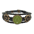 thumbnail image 1 of Bracelet Tressé en Cuir Espace Géométrique Mathématique Océan, 1 of 4