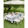 thumbnail image 3 of Spring Flowers Outdoor Tablecloth - 54x80 Inch Rectangle Dining Table Cover, Vintage Blue Floral Leaves Birds Rustic Plants Waterproof Outdoor Table Cloth with Umbrella Hole & Zipper for Picnic/Patio, 3 of 7