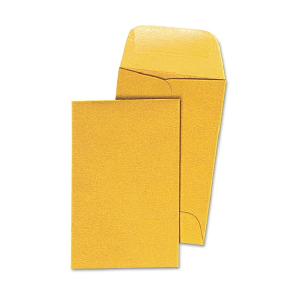 Kraft Coin Envelope, #1, Round Flap, Gummed Closure, 2.25 X 3.5, Light Brown Kraft, 500/box | Bundle of 5 Boxes