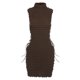 thumbnail image 2 of VISgogo - Vestido ajustado de verano para mujer, color sólido, sin mangas, cuello alto, vestido de vendaje hueco VISgogo moda, 2 of 4