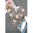 thumbnail image 1 of ABPHQTO Camiseta cruzada con estampado de girasol y leopardo para mujer, 1 of 5