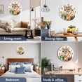thumbnail image 3 of Large Wall Clock 12 Inch Happy Easter Round&nbsp;Silent Decorative Wall Clocks Battery Operated for Living Room Bedroom Kitchen Classroom Decor, Chicken Eggs Basket Vintage, 3 of 7
