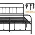 thumbnail image 6 of Classic Metal Platform Bed Frame Mattress Foundation with Victorian Style Iron-Art Headboard/Footboard/Under Bed Storage/No Box Spring Needed/Queen Size (Black), 6 of 9