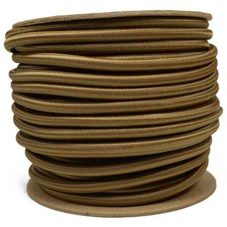 

Coyote Brown 1/4 inch Shock Cord - 100 Feet Marine Grade Shock Bungee Cord - USA