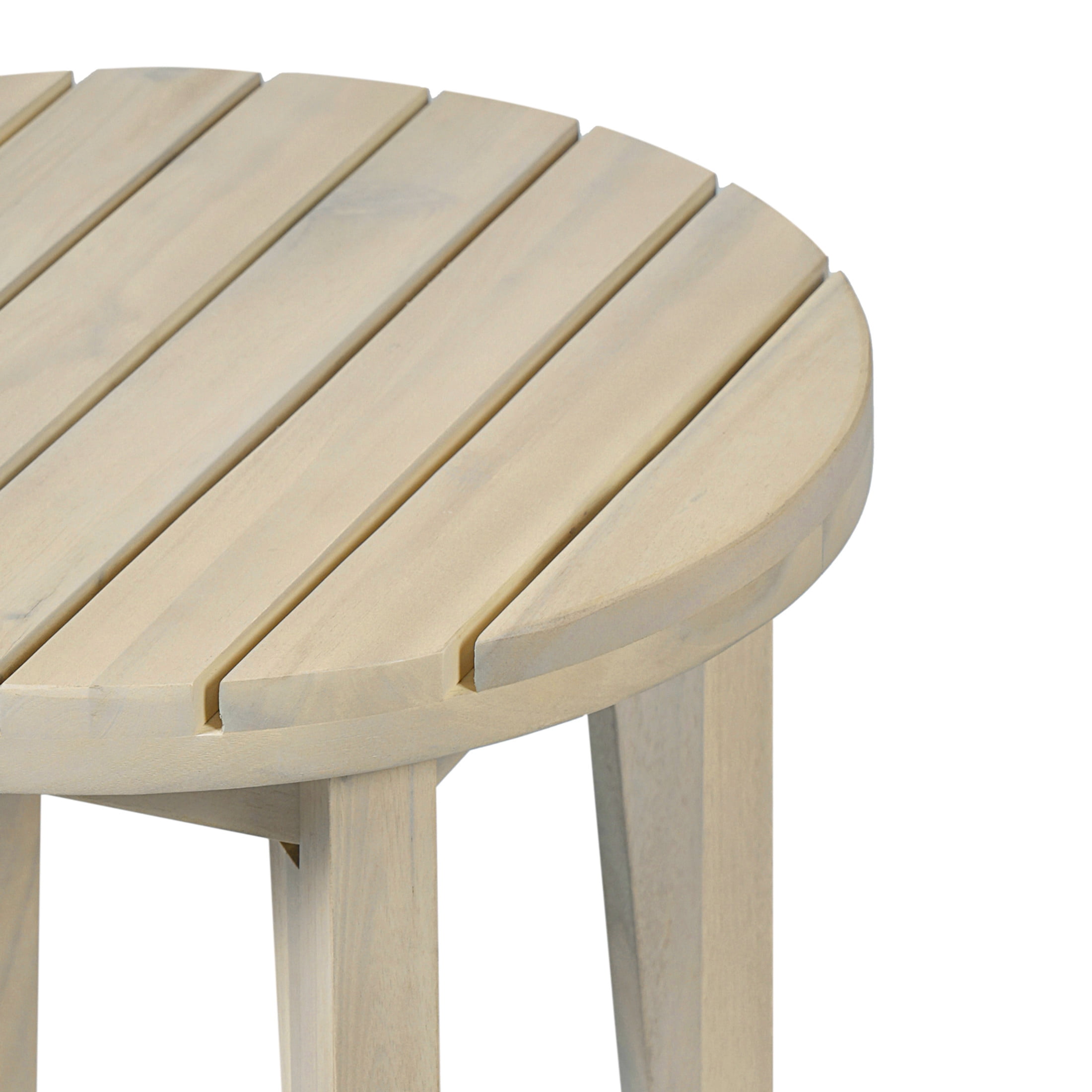 Christopher Knight Home Acacia Wood Outdoor Chat Set, Club Chairs with Cushions and Side Table, Light White