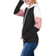 thumbnail image 3 of Sudaderas con capucha de bloque de color para mujer, sudadera de manga larga, jersey, túnica, tops con bolsillo para niñas y adolescentes Xemadio WRMH-135-1, 3 of 7