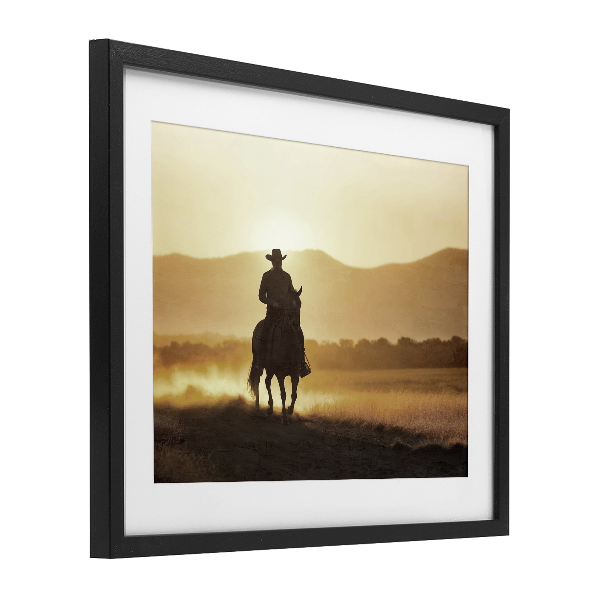 Stupell Industries Cowboy's Ride Home Black Framed Print Under Glass, design by Kim Allen