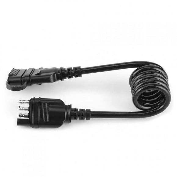 Flat Connector, 4 Pin Black Trailer Connectors Professional Stable For Trailer Accessory