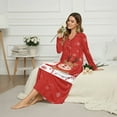 thumbnail image 3 of Tutolipy Christmas Nightgowns for Women Long Sleeve Loungewear Santa Claus Elk Printed V Neck Nightshirts Full Length Sleep Dress for Fall Winter, S, 3 of 7