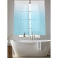 thumbnail image 6 of Blue White Ombre Semi Sheer Curtains 72 Inch Length 2 Panels Set, Gradient Color Modern Abstract Art Sheer Kitchen Curtain Privacy Voile Window Curtain for Living Room Bedroom Rod Pocket Drapes, 6 of 7