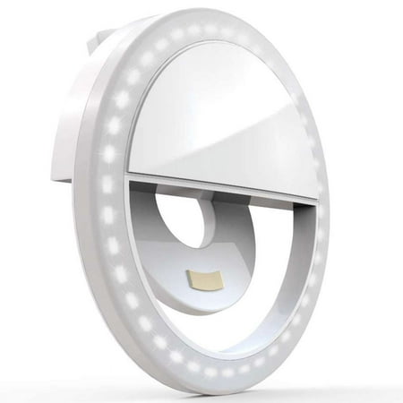 Image of ISHANTECH Clip on Ring Light Rechargeable 36 LED Selfie Ring Light
