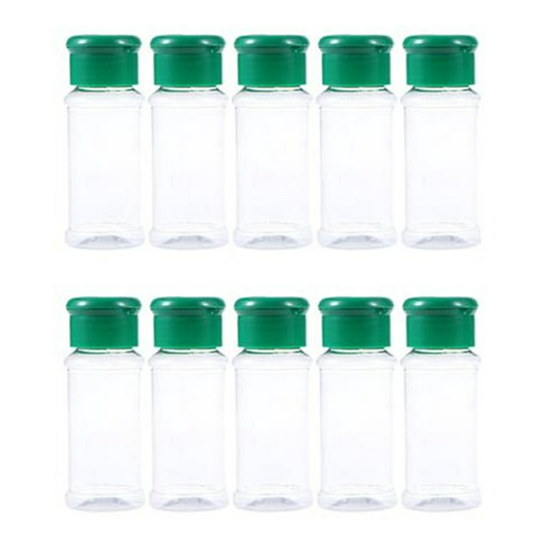 10Pcs 100ml Plastic Salt Pepper Seasoning Jar Condiment Bottles Sifter  Container