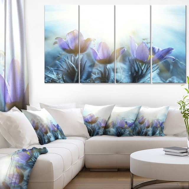 Fleurs de Printemps Bleues en Fleurs - Impression sur Toile Florale