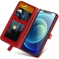 thumbnail image 4 of Compatible with iPhone 11 Pro Max Wallet Case Women Leather Flip with Wrist Strap Kickstand Magnetic Shockproof with Card Holder Protective Case for iPhone 11 Pro Max Life Tree Red, 4 of 7