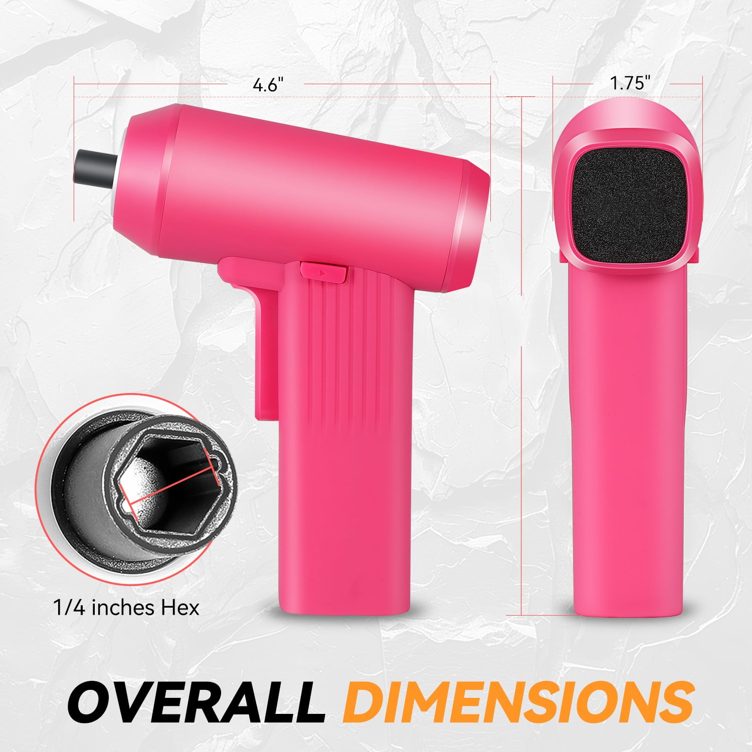 LED Driver Bits Electric Cordless Screwdriver Tool Kits with 32Pcs Driver Bits & Carrying Case Pink