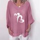 thumbnail image 2 of Blusa suelta con cuello en V y manga tres cuartos con estampado elegante para mujer OAVQHLG3B Store  lin121212, 2 of 4