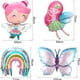 thumbnail image 2 of Set de globos con diseño de hadas y mariposas con globo de 3 números, 2 of 2