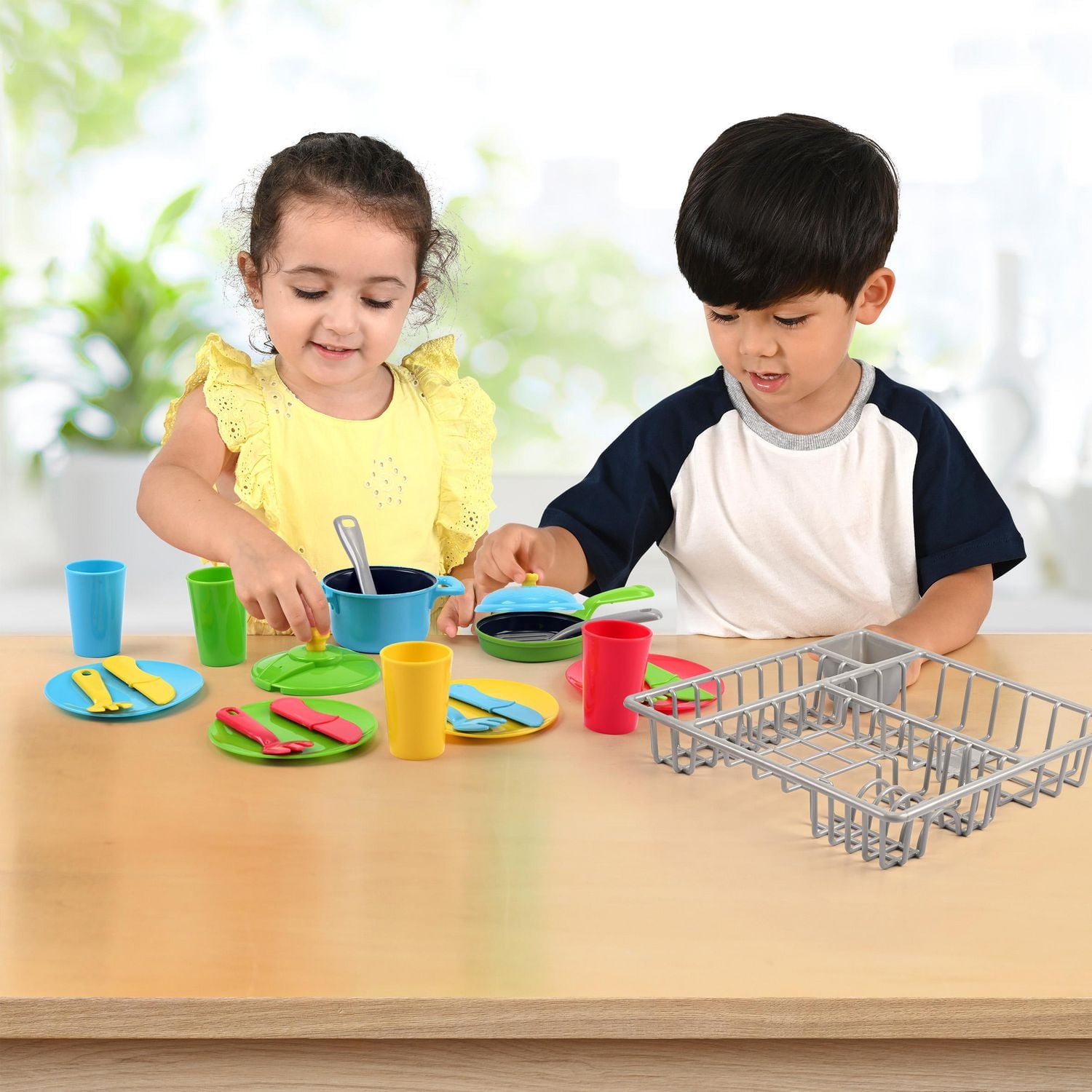 Ensemble égouttoir à vaisselle pour le jeu Kid Connection 23 Pièces