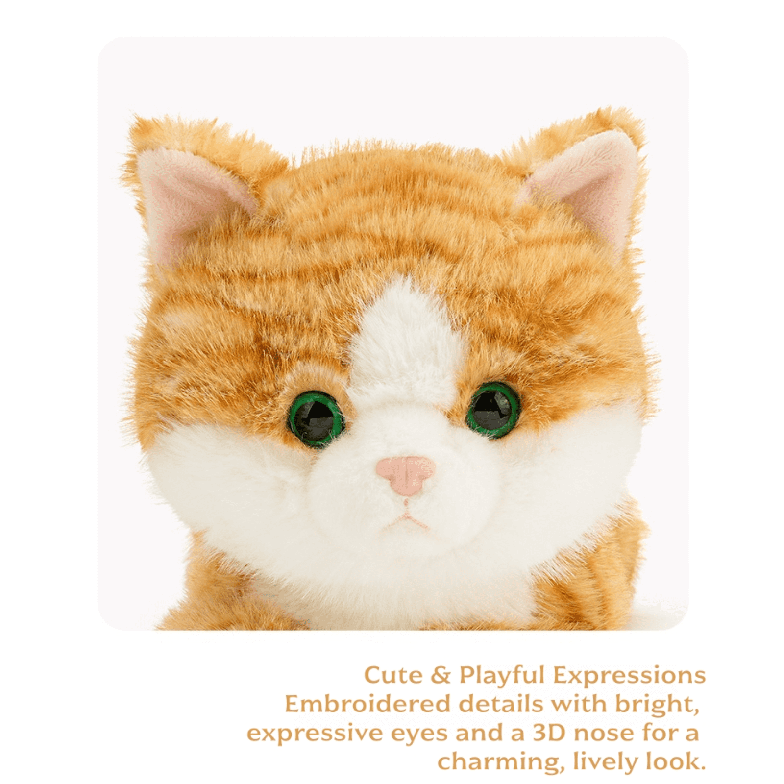 Lifelike Cat Plush Toy, Soft Stuffed Cat with Weighted Paws & Tail, Realistic Plush Animal Pillow Doll for Home Decoration and Comfort Gift