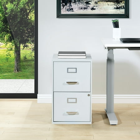OSP Home Furnishings - 2 Drawer Locking Metal File Cabinet - Gray
