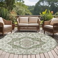 thumbnail image 4 of Sage Green Boho Round Area Rug 5Ft Washable Circle Rugs for Living Room Bedroom, Vintage Abstract Art Ethnic Tribe Non-Slip Carpet Floor Mats Indoor Outdoor Carpet Runner Aesthetic Home Decor, 4 of 8