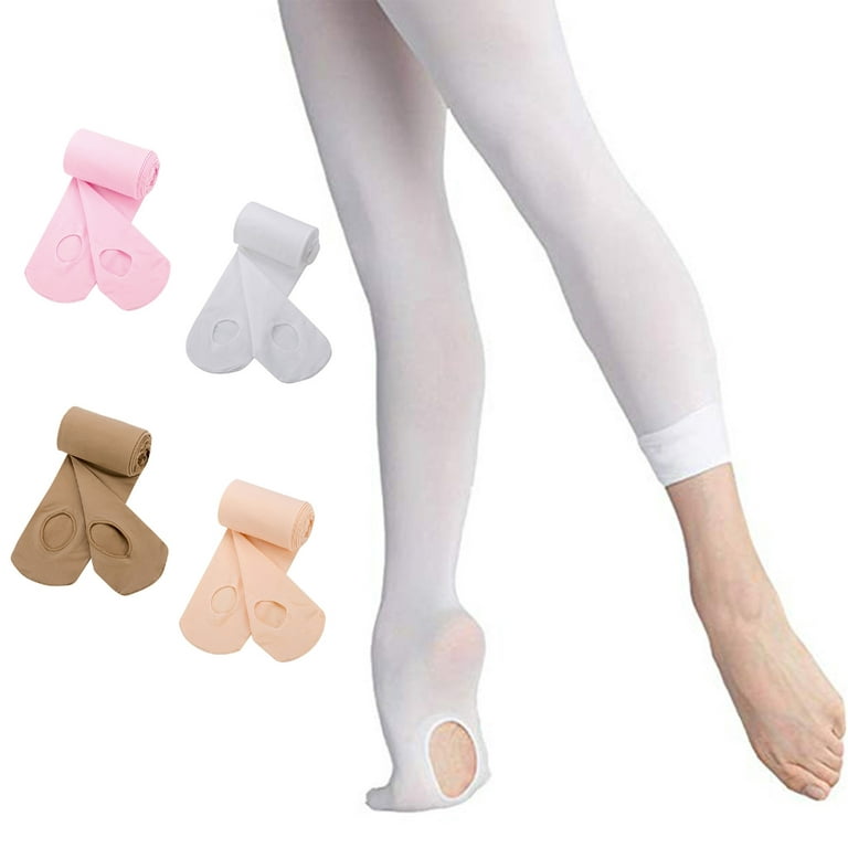 TINYSOME Velvet Ballet Tights for Women and Girls Convertible Dance Tights  Opaque Solid Color Transition Leggings Stockings with