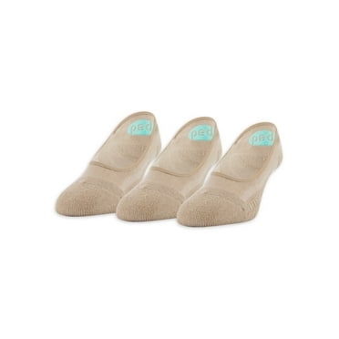 PEDS Women's Super Low Cut Cushion Liner Socks, 3 Pairs