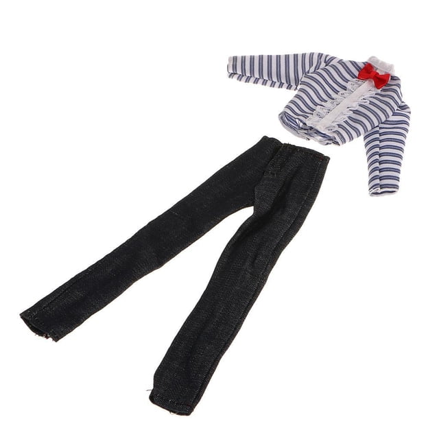de Manga Larga con Y Rayas Y Pantalones , Ropa, Accesorios para 1/6 Hugo Pantalones de muñeca