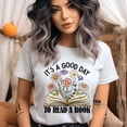 thumbnail image 2 of Pastel Book and Flowers Shirt | Blooming Reading Graphic Tee for Women, Azalea, Size 3XL, 2 of 6