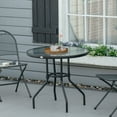 thumbnail image 2 of Outsunny 31.5' Round Outdoor Dining Table with Umbrella Hole Powder-coated Steel Frame, Black (1 Count), 2 of 10