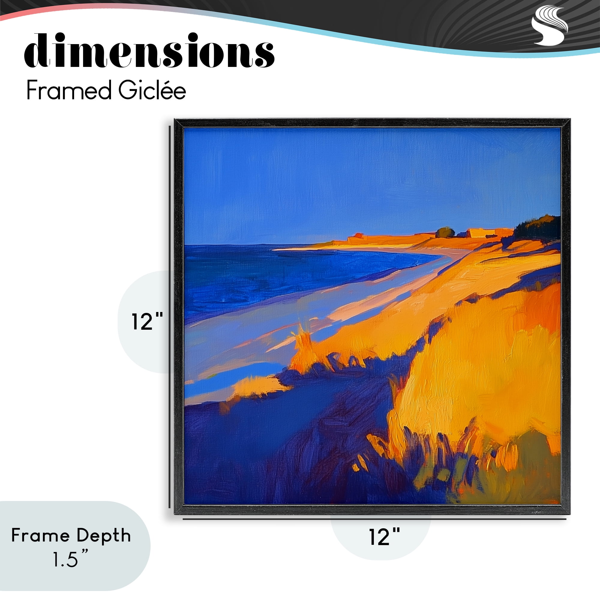Stupell Industries Complimentary Coast Seascape Black Framed Giclee Art, design by Walker Noble