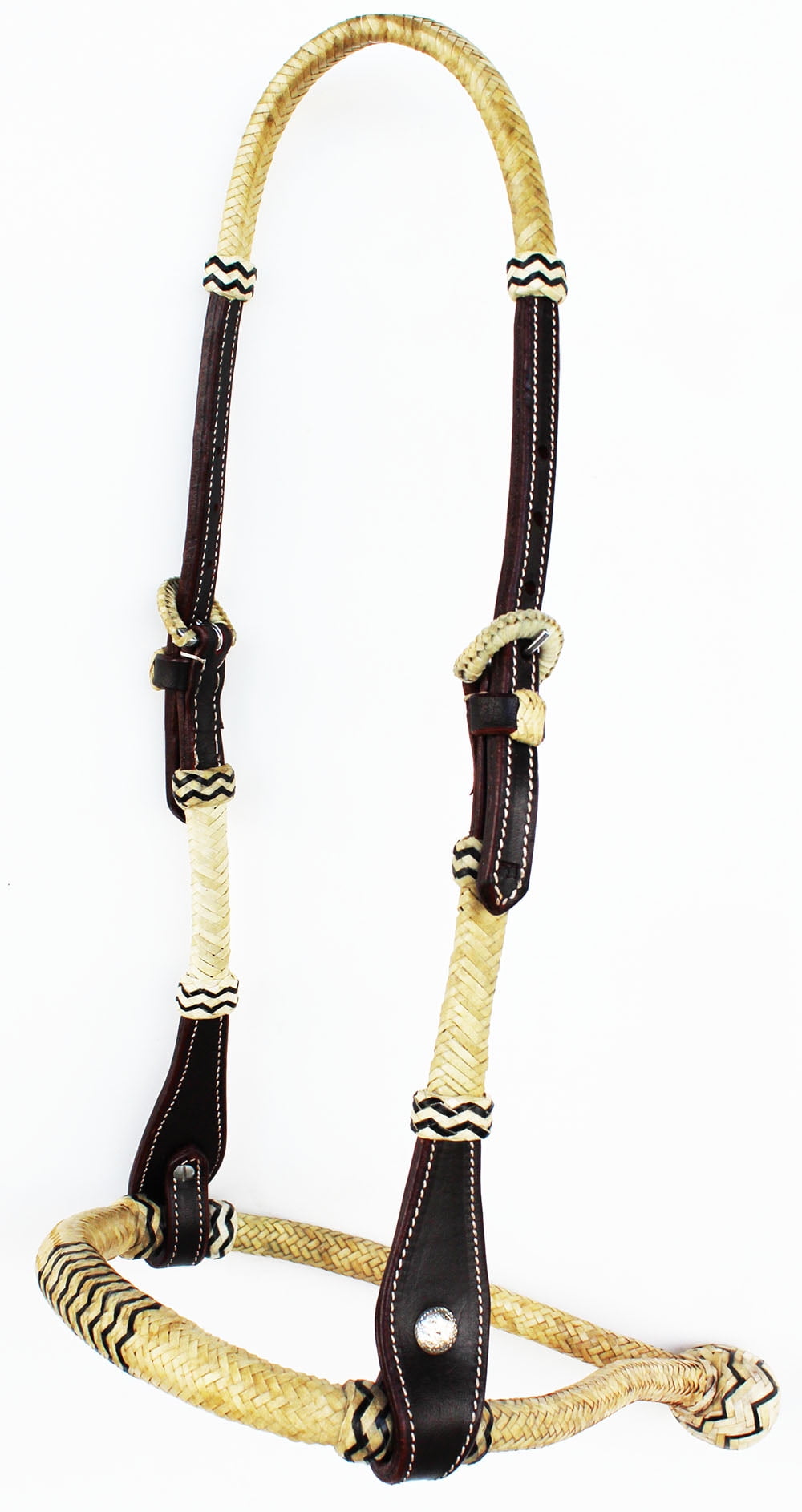 Rawhide Bosal for Miniature has Rawhide Core Natural with Black by Royal King
