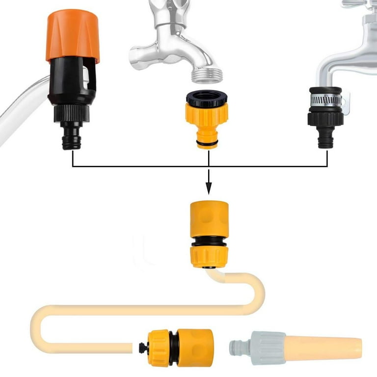 Hodaqe Pipe Connector For Tap,Brass Hose Quick Connect,Pipe Connector For Tap 1/2 And 3/4 Inch, Universal Faucet Adapter Tap Connector Sets For Garden Bathroom Kitchen Outdoors (1, Gold
