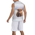 thumbnail image 5 of Gaeub Cow Men's Mesh Basketball Jersey, Quick-Drying Sleeveless Top S-4XL, Loose Muscle Tank Top -4X-Large, 5 of 9