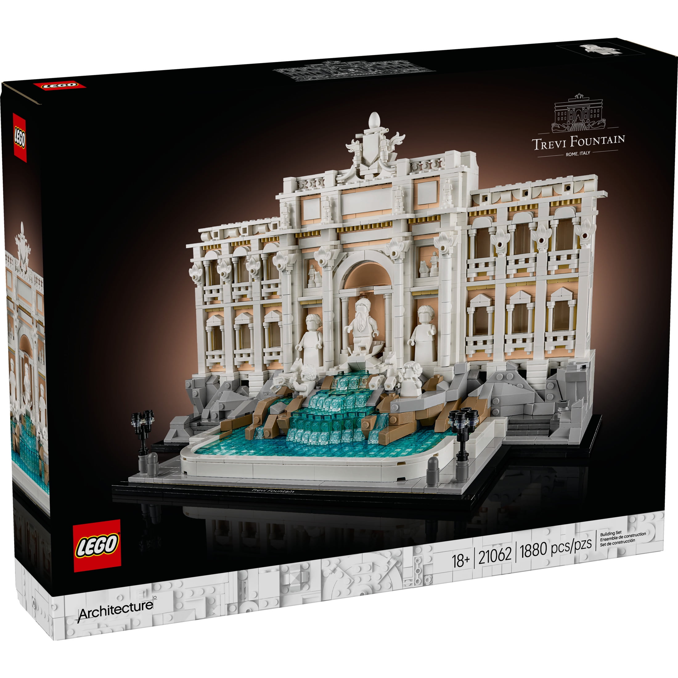 LEGO Architecture Trevi Fountain Building Set - Collectible 3D Puzzle of Italian Landmark Model for Display - DIY Arts and Craft for Adults - Gift for Wedding - 21062
