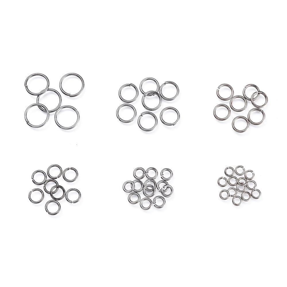 Brass Jump Rings Open Jump Rings Gunmetal 4~10x0.8~1mm Inner Diameter: 2.4~8mm