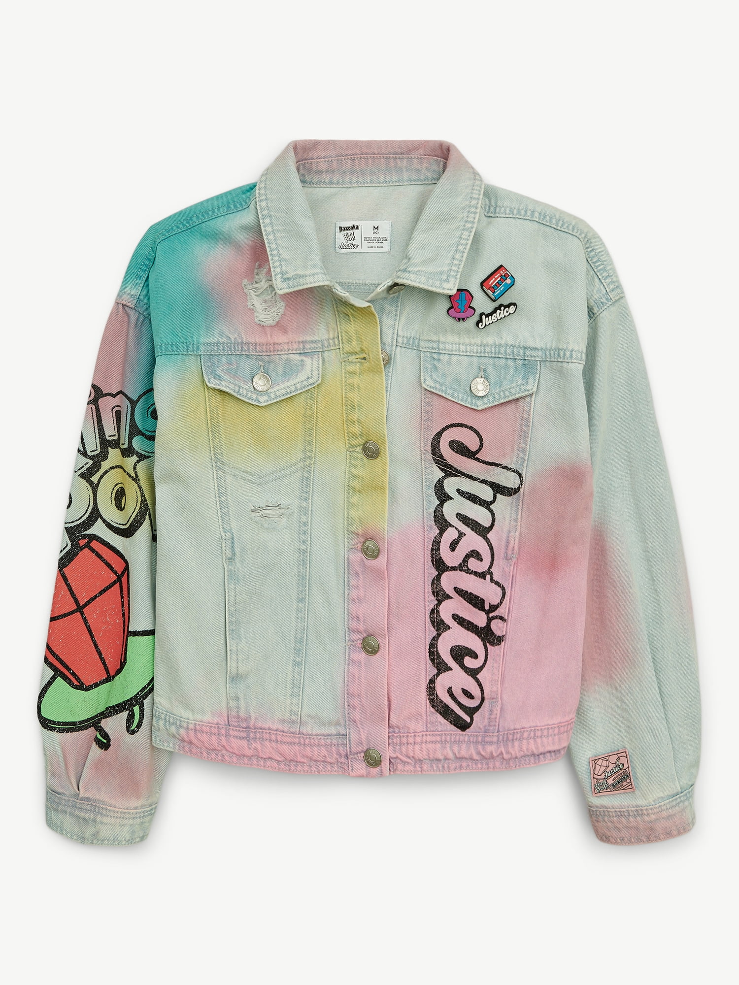 Justice Girls Ring Pop Bazooka Collab Denim Jacket, Sizes XS-XLP