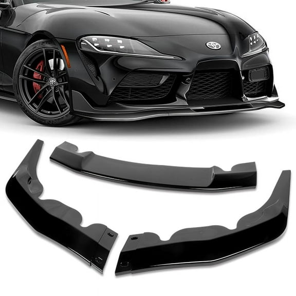 Stay Tuned Performance Front Bumper Splitter Spoiler Lip For 2019-2026 Toyota Supra A90 Painted Black