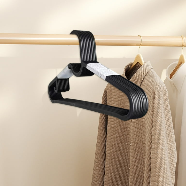 Premium Plastic Clothes Hangers 10-Pack Space-Saving Slim