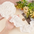 thumbnail image 3 of 5Yards Double Ruffle Ribbon Trim 3.1inch Wide Ivory White Pleated Chiffon Trim Vintage Ruffle Lace Trim Polyester Ruffled Trimming, 3 of 6