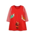thumbnail image 2 of Bellafa 2-7T Little Girls Long Sleeve Dress Toddler Kids Christmas Easter Cotton Casual Appliques Shirt Jersey Dresses, 2 of 8